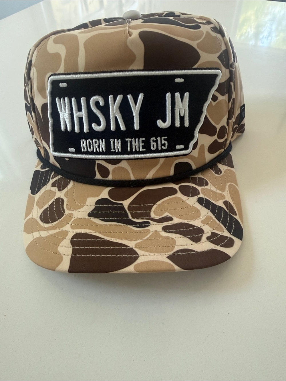 NEW WHISKY JAM Born in the 615' Camo Trucker Hat - Tan/Brown